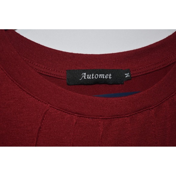 Automet Womens Top Short Sleeve Shirt Burgundy Size Medium‎ - Picture 2 of 4